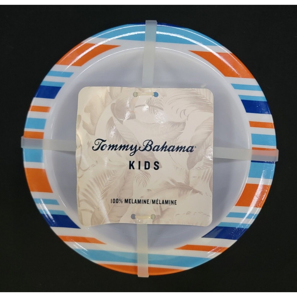 Melamine Bowls Tommy Bahama 4pc. Small Bowl Set Blue Orange Stripes Beach‎ House